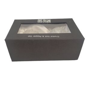 Oleg Cassini Clear Crystal Salt & Pepper Shakers New in Box